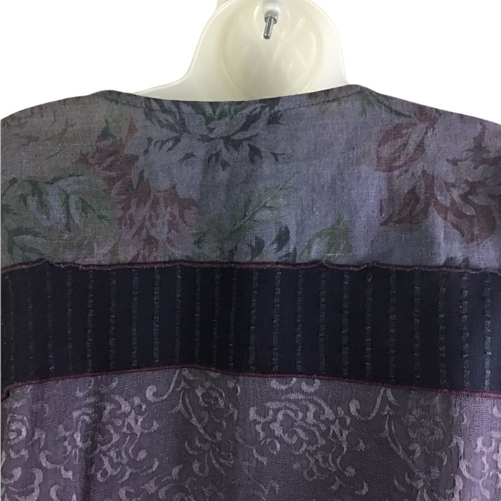 Spenser Alexis VTG Lagenlook Mixed Materials Button Front Blouse/Jacket - Picture 7 of 12